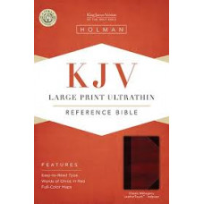 KJV Large Print Ultrathin Reference Bible - Classic Mahogany LeatherTouch